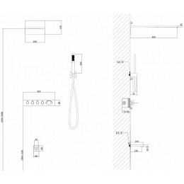 Душевая система Abber Rund AF8753B с термостатом Черная матовая