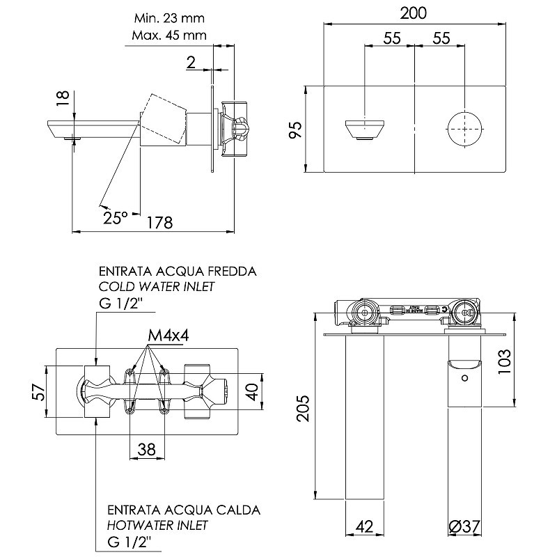 Смеситель для раковины Remer Edge EG515