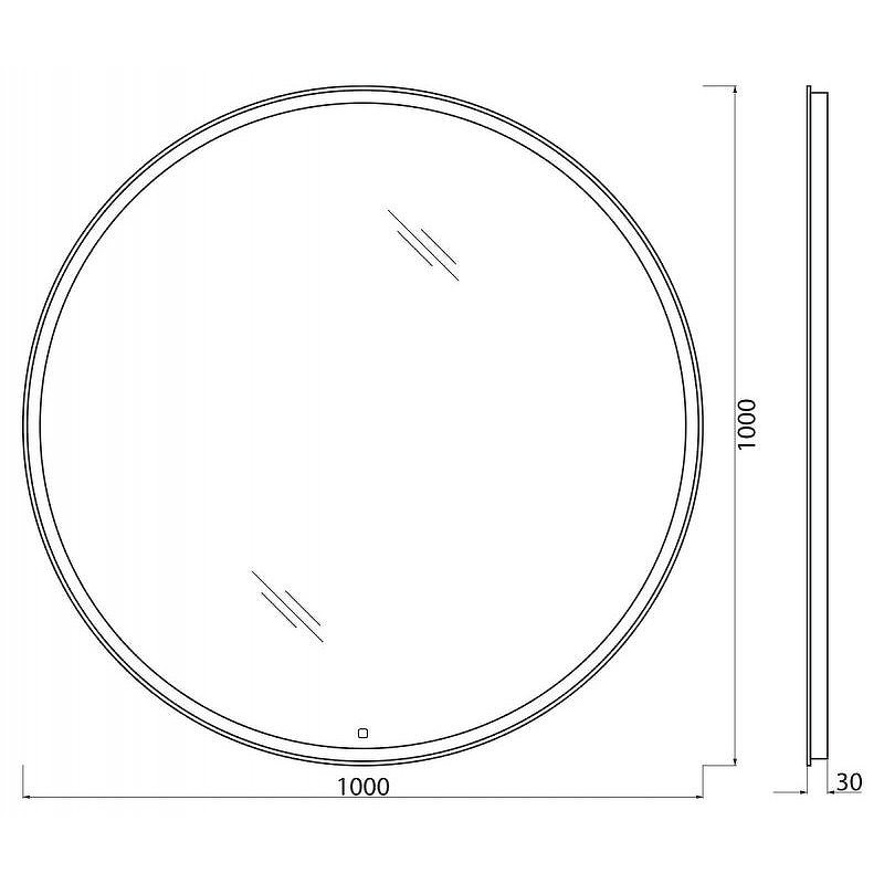 Зеркало BelBagno SPC-RNG-1000-LED-TCH с подсветкой