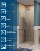 Душевая дверь BelBagno Soft Close-2 100 SOFT_CLOSE-2-BF-1-100-C-Cr