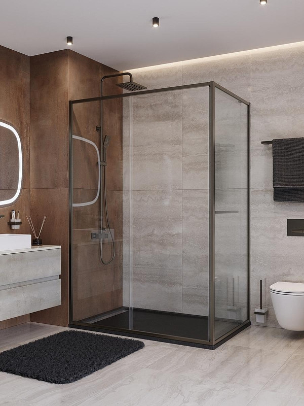 Душевой уголок Cezares Lux 130x100 LUX-AH-FS-11-130/100-C-GM