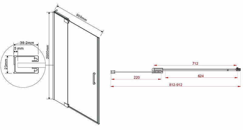 Душевая дверь Vincea Extra 90 VDP-1E8090CLB