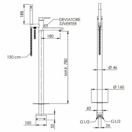 Смеситель для ванны Remer Infinity I08BO