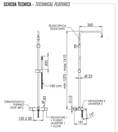 Душевая система Remer Elegance EQ34A7MMSSOFXV с термостатом цвет Сталь