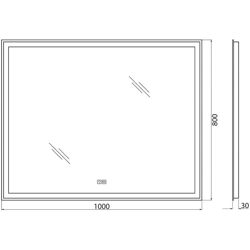 Зеркало BelBagno SPC-GRT-1000-800-LED-TCH-WARM с подсветкой