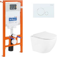 Комплект унитаза с инсталляцией BelBagno Uno BB3105CHR/SC/BB002-80/BB014-SR-BIANCO