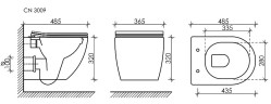 Комплект унитаза с инсталляцией Ceramicanova Forma CN3009_1002W_1000 с сиденьем Микролифт и Белой клавишей смыва