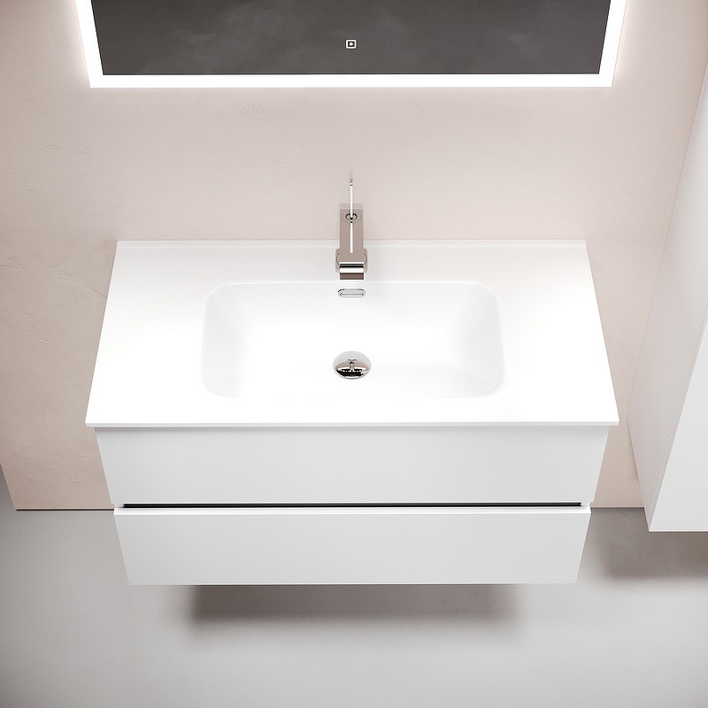 Тумба под раковину Sancos Urban 90 UR90W подвесная Белый глянец