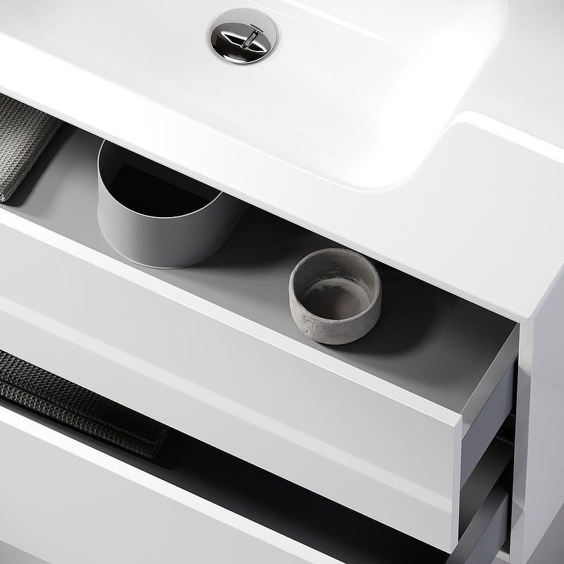 Тумба под раковину Sancos Urban 90 UR90W подвесная Белый глянец