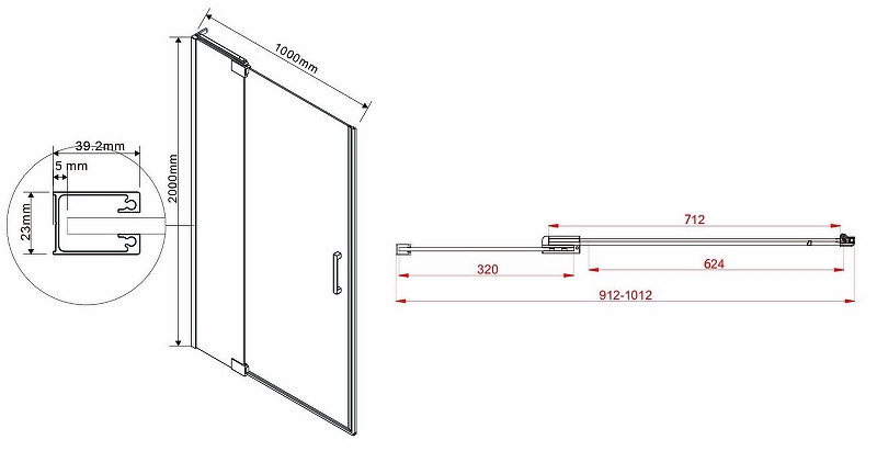 Душевая дверь Vincea Extra 100 VDP-1E9010CGB