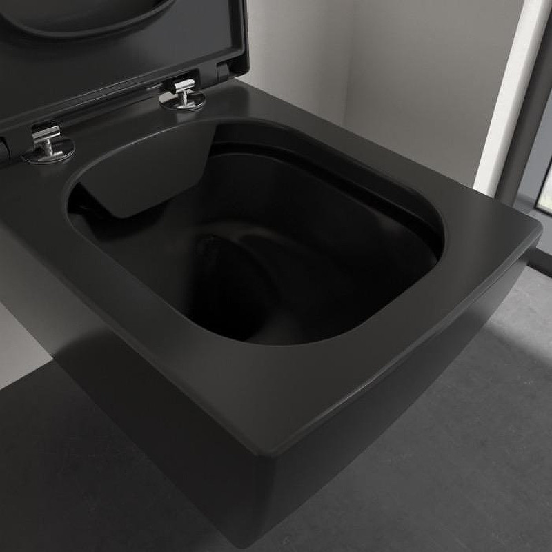 Унитаз Villeroy&Boch Memento 2.0 4633R0R7 подвесной цвет Pure Black без сиденья