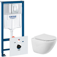 Комплект унитаза BelBagno Amanda BB051CHR+BB051SC с инсталляцией Grohe Rapid SL 38775001