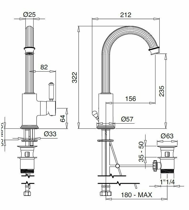 Смеситель для раковины Cezares Olimp LSM2-L OLIMP-LSM2-03/24-L