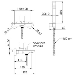 Смеситель для ванны Remer Edge EG502