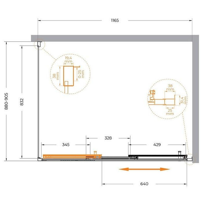 Душевой уголок Cezares Molveno 120x90 MOLVENO-AHF-31-120/90-C-GM-IV
