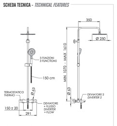 Душевая система Remer Elegance EQ34A8MPUFM25G с термостатом цвет Хром
