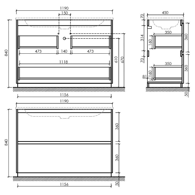 Тумба под раковину Sancos Libra Floor 120 LB120F-1EG Дуб галифакс натуральный