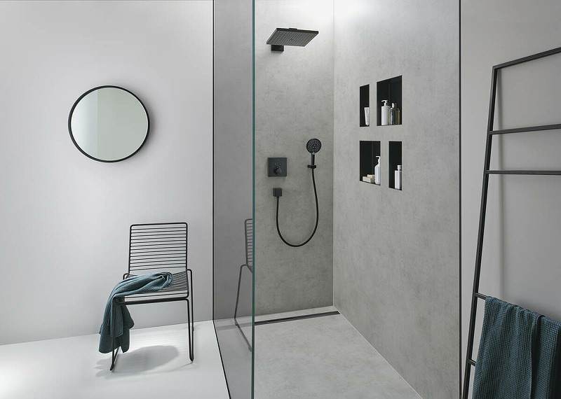 Смеситель для душа Hansgrohe ShowerSelect 15763670 с термостатом черный матовый