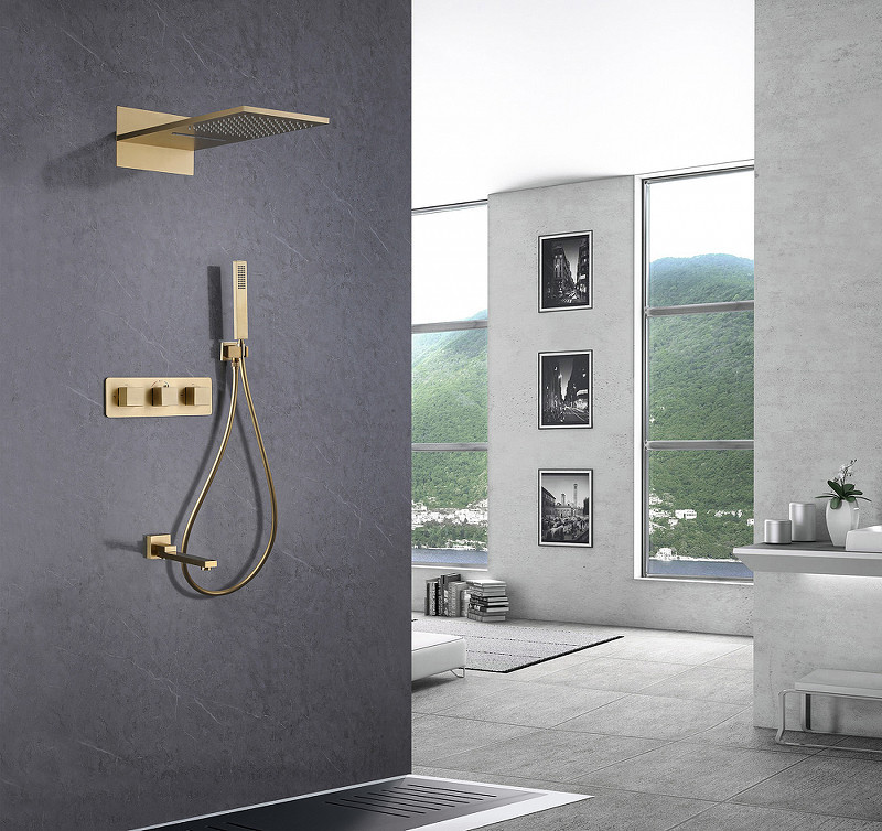 Душевая система Abber Daheim AF8253G с термостатом