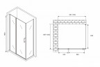 Душевой уголок Abber Sonnenstrand 100x100 AG04100BS-S100B профиль Черный стекло прозрачное