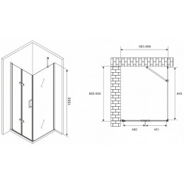 Душевой уголок Abber Zart 100x90 AG08100P-S91