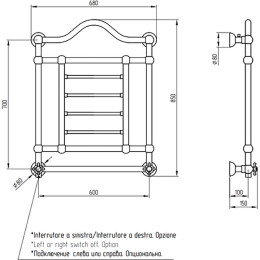 Электрический полотенцесушитель Migliore Edward 85x68 L 20311