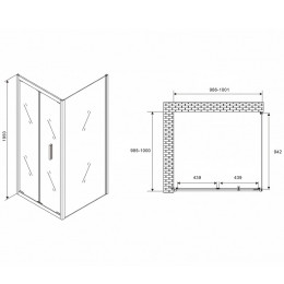 Душевой уголок Abber Sonnenstrand 100х100 AG07100B-S100B
