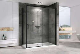 Душевой уголок Abber Komfort 140x100 AG93140B-S102B профиль Черный стекло прозрачное