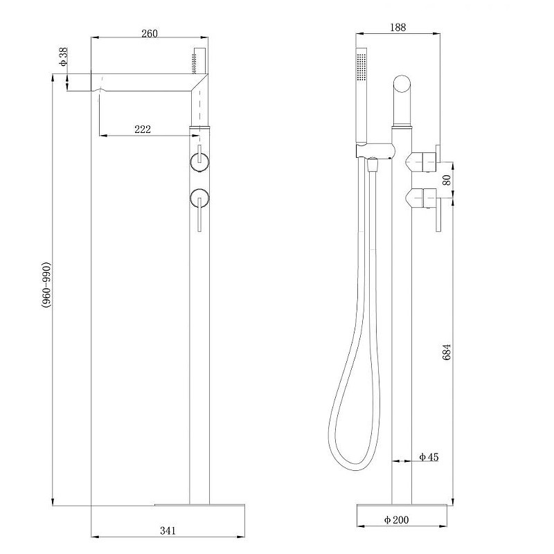 Смеситель для ванны Abber Perfekte 316 AF8A15BG цвет Золото брашированное
