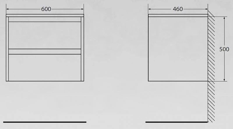 Тумба под раковину BelBagno Kraft 60 KRAFT-600-2C-SO-BO подвесная