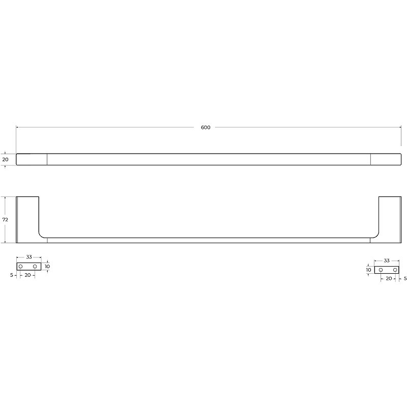 Полотенцедержатель Cezares Slider SLIDER-TH-60-01
