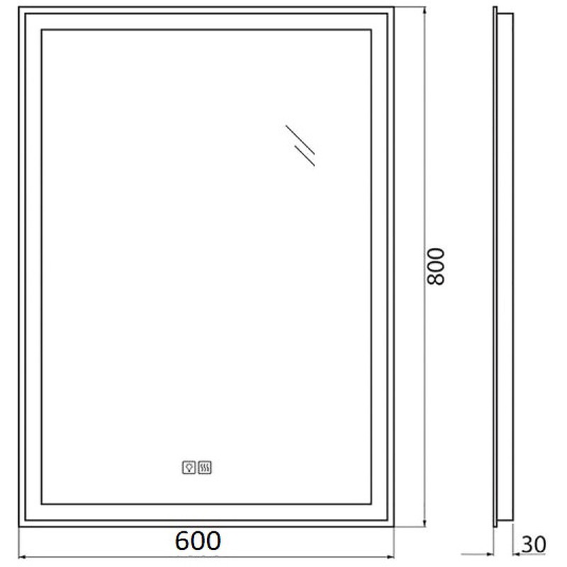 Зеркало BelBagno SPC-GRT-600-800-LED-TCH-WARM с подсветкой