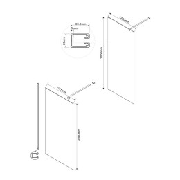 Душевая перегородка Vincea Walk-In 120 VSW-1H120CL