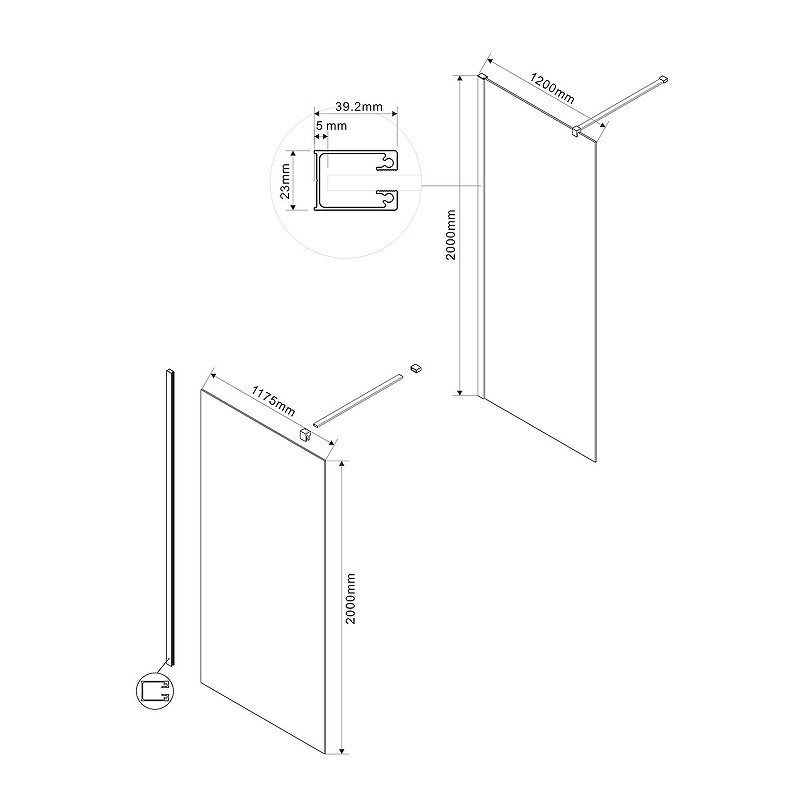 Душевая перегородка Vincea Walk-In 120 VSW-1H120CL