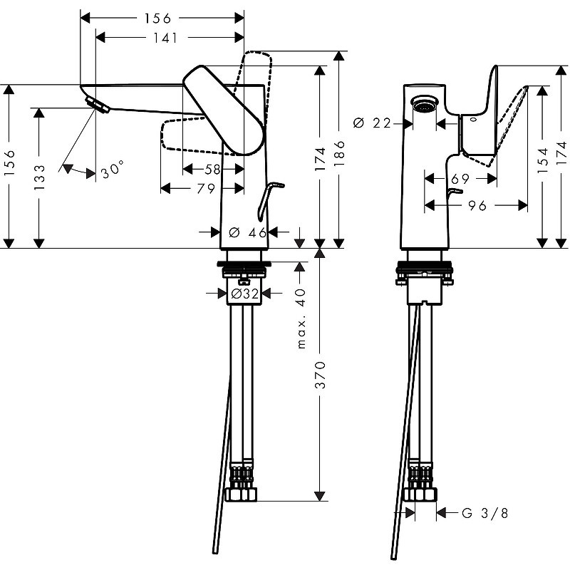 Смеситель для раковины Hansgrohe Talis E 71754140