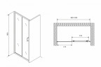 Душевая дверь Abber Schwarzer Diamant 100 AG30100B5 профиль Черный стекло прозрачное