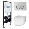 Комплект унитаза с инсталляцией Abber Bequem AC1132TC-AC0105-AC0121 цвет Белый с сиденьем Микролифт