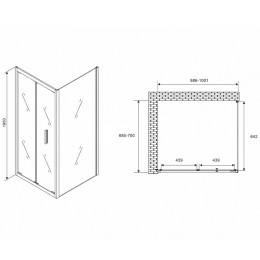 Душевой уголок Abber Sonnenstrand 100х70 AG07100B-S70B