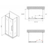 Душевой уголок Abber Schwarzer Diamant 140x50 AG30140BH-S50B-S50B профиль Черный стекло прозрачное