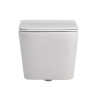 Комплект унитаза Abber Rechteck AC1201-AC0105-AC0120MCH с сиденьем Микролифт и клавишей смыва цвет Матовый хром