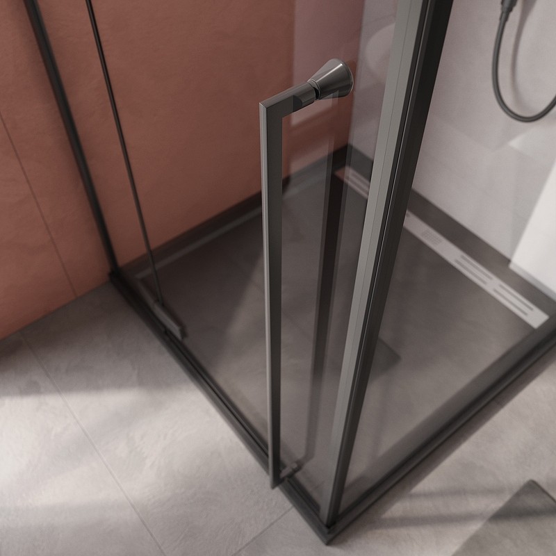 Душевой уголок Cezares Liner 90x90 L LINER-A-1-90-C-NERO-L