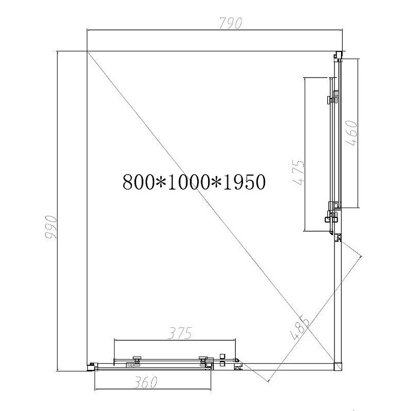 Душевой уголок Vincea Slim-N 100x80 VSS-4SN8010CGB