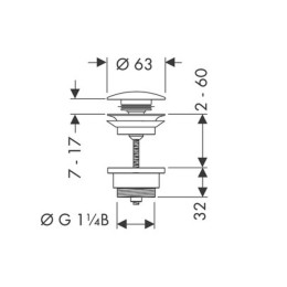 донный клапан Hansgrohe 50100700 Белый