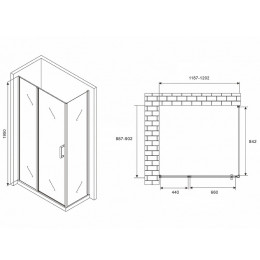 Душевой уголок Abber Sonnenstrand 120x90 AG04120MS-S90M
