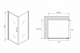 Душевой уголок Abber Sonnenstrand 80x90 AG04080B-S90B профиль Черный стекло прозрачное