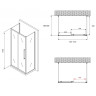 Душевой уголок Abber Schwarzer Diamant 150x50 AG30150BH-S50B-S50B профиль Черный стекло прозрачное