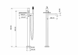Смеситель для ванны Boheme Stick 129-BG