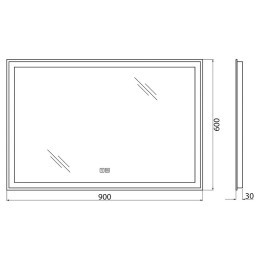 Зеркало BelBagno SPC-GRT-900-600-LED-TCH-WARM с подсветкой