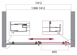 Душевая дверь BelBagno Uno 140 UNO-195-BF-1-140-C-Cr