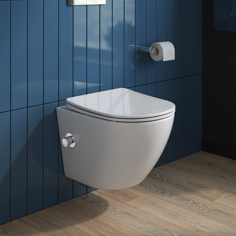 Унитаз биде BelBagno Uno BB3105CHR-BS/SC подвесной